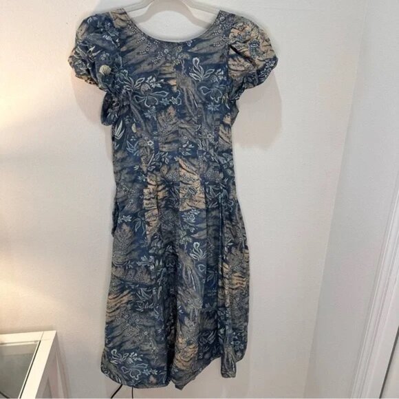 EUC Ulla Johnson Malie Pleated Printed Cotton Poplin Dress Size 8 - Picture 7 of 7